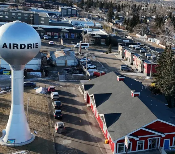 Airdrie tower arial image