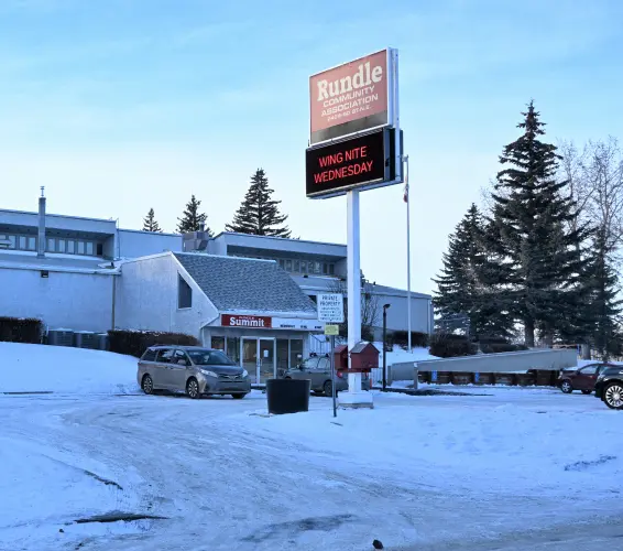 exterior of rundle community association sign and building